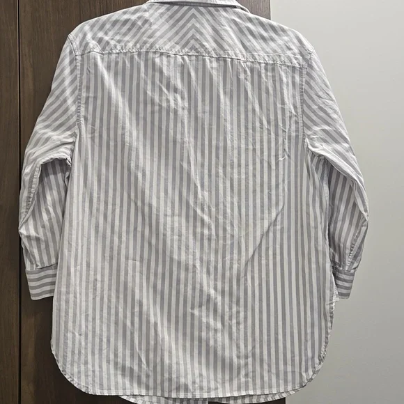 HINSON WU-"Halsey" 3/4 Sleeve Oversize Stripe Shirt-Size Medium - Picture 10 of 15